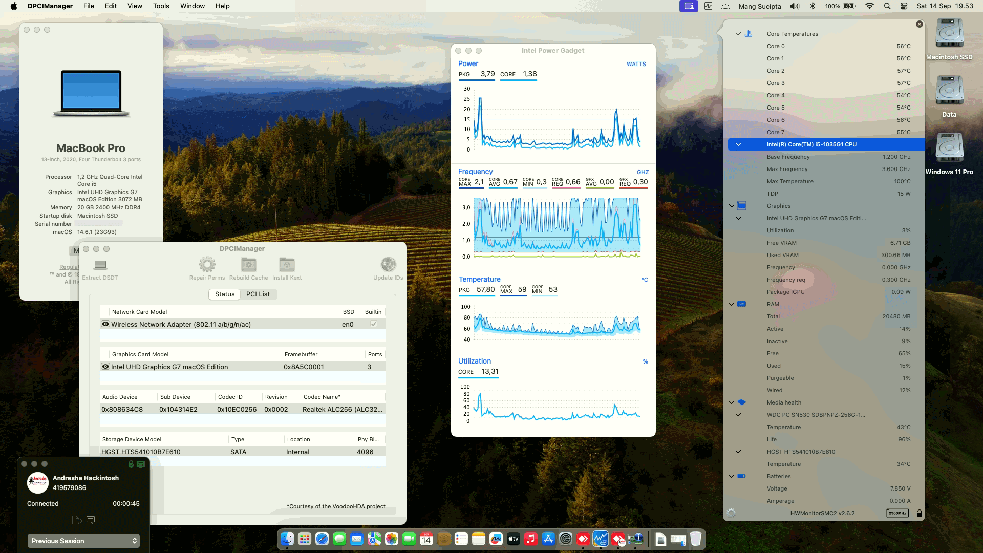 Success Hackintosh macOS Sonoma 14.6.1 Build 23G93 in Asus VivoBook A416JAO-VIPS524